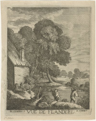 Flamand táj Vue de Flandere (cím a tárgyon) alkotó: François Deroy