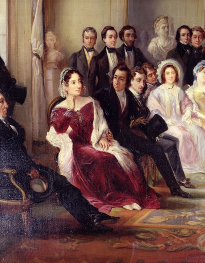 Francois Andrieux (1759-1833) Junius Brutus című tragédiájának felolvasása a Comedie Francaise előcsarnokában, 1828. május 26., 1847 (216914 részlet) alkotó: François Joseph Heim