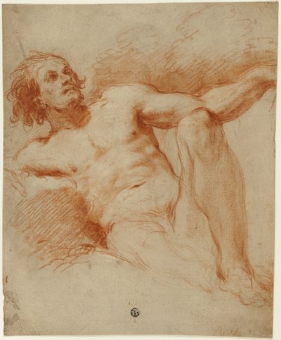 Ülő férfi akt alkotó: François Le Moyne
