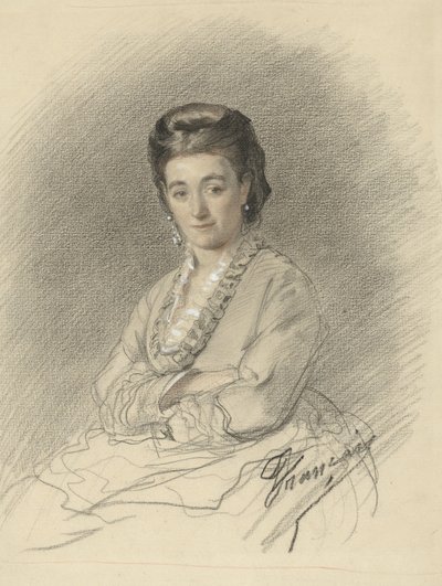 Ülő hölgy, karba tett kézzel alkotó: François Louis Français (signed by artist)