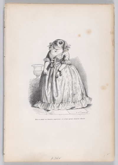 Felsőbbrendű bagolynak adta ki magát, és csak egy nevetséges bagoly volt a Scenes from..., kb. 1837-47. alkotó: François Rouget