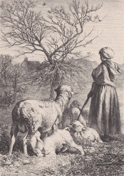 Egy pásztorlány, kb. 1852. alkotó: François Rouget