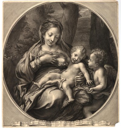 François Spierre - Madonna del Latte (Szűzanya és gyermeke angyallal), Correggio után, W,8.14 alkotó: François Spierre
