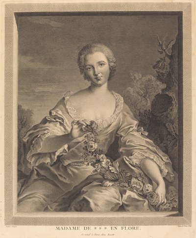 Mrs. XXX in Flora alkotó: François Voyez after Jean Marc Nattier