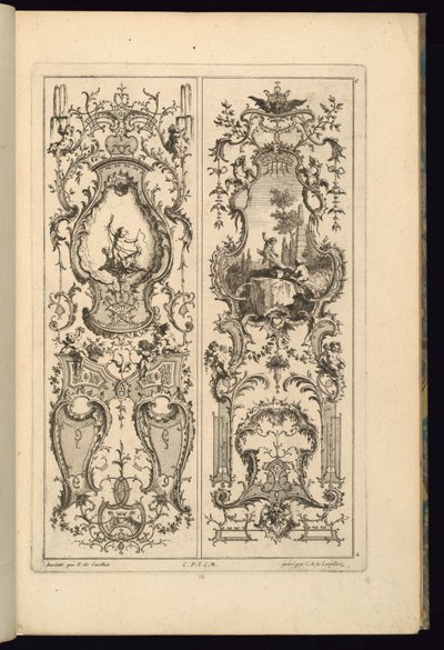 Tervezés két panelhez alkotó: François de Cuvilliés the Elder