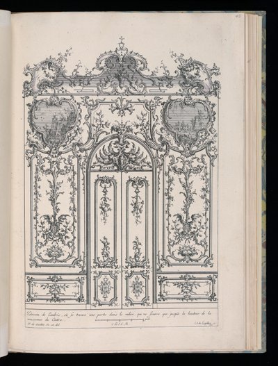 Fal dupla ajtóval, Livre de Lambris (A lambéria könyve) alkotó: François de Cuvilliés the Elder
