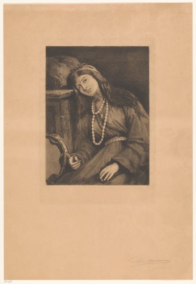 Pihenő zenész kasztnival és tamburával Mignon (eredeti cím) alkotó: François de Meersman (signed by artist)