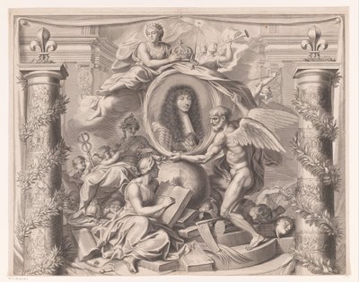 XIV. Lajos allegorikus portréja (felső rész) alkotó: François de Poilly (I)