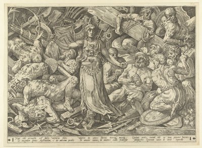 Victoria foglyokkal és trófeákkal körülvéve alkotó: Frans Floris (I)