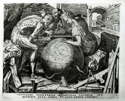 Geometria, metszett: Hieronymus Cock (1510-70 körül) alkotó: Frans Floris