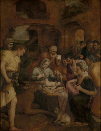 A pásztorok imádása alkotó: Frans Floris