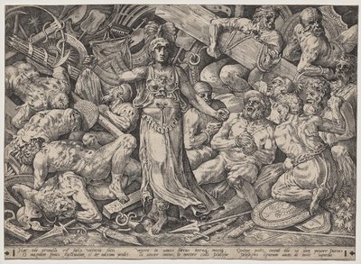 Győzelem foglyokkal és trófeákkal körülvéve alkotó: Frans Floris the Elder