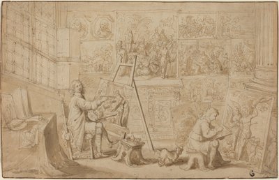 Egy művészstúdió [recto] alkotó: Frans Francken the Younger