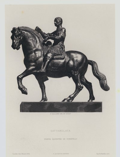 Az olasz reneszánsz condottiero Gattamelata bronz lovas alakja, Donatello alkotó: Frans Gaillard