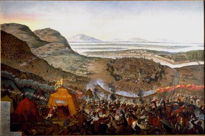 Kilátás a bécsi csatára 1683.09.12-én a Kahlenberg-hegyen alkotó: Frans Geffels