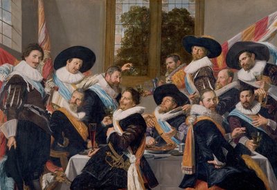 A Calivermen polgárőrség tisztjeinek bankettje alkotó: Frans Hals