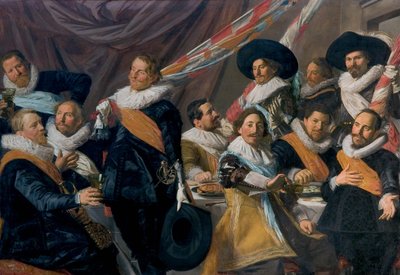 A Szent György Polgárőrség tisztjeinek bankettje alkotó: Frans Hals