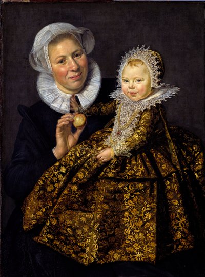 ""Catharina Hooft (1618-1681) gyermekének és ápolónőjének portréja" (Catharina Hooft ápolójával) A holland aranykor előkelőségének gyermeke Frans Hals I (1581-1666) festménye 1620 körül - Olaj, vászon - 86x65 - Staatliche Museen, Berlin alkotó: Frans Hals