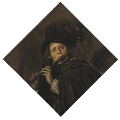 Fiatal férfi furulyázik alkotó: Frans Hals