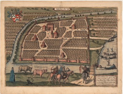 századi Moszkva térképe Innen: Civitates orbis terrárium, 1575 alkotó: Frans Hogenberg