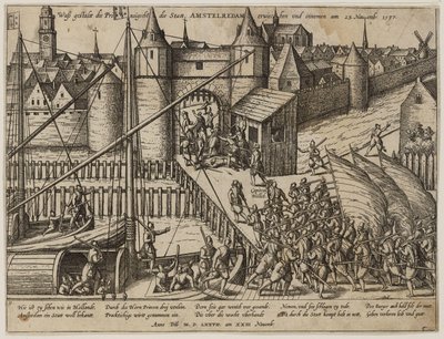 Amszterdam megtámadása 1577. november 23-án. alkotó: Frans Hogenberg
