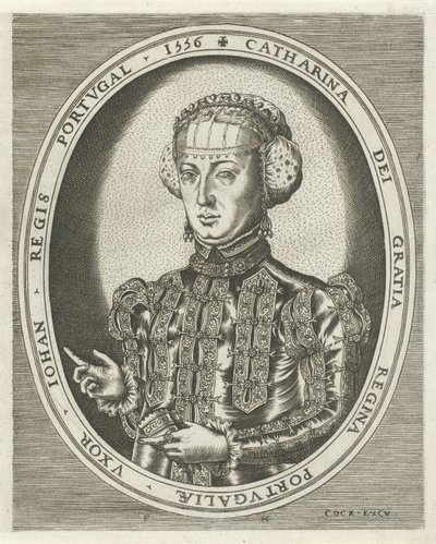 Habsburg Katalin portréja Királyok, királynők, hercegek és hercegnők portréi (sorozat címe) alkotó: Frans Huys