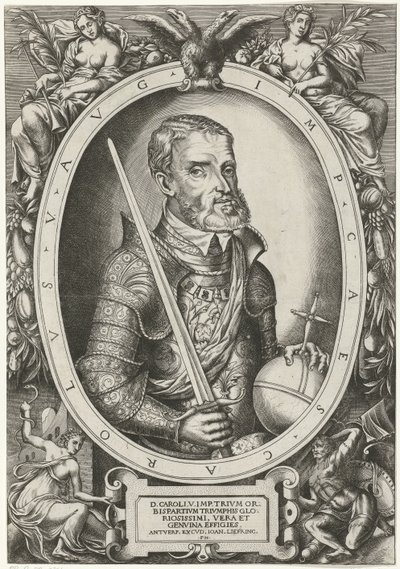 Portret van Karel V van Habsburg alkotó: Frans Huys