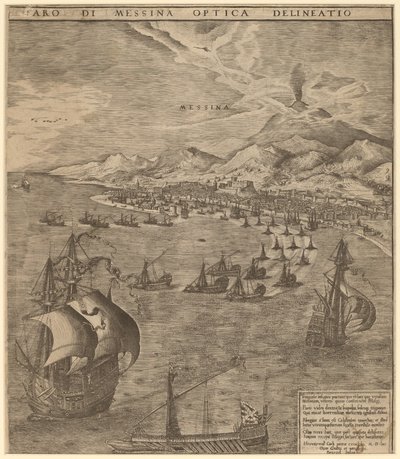 Tengerészeti csata a Messinai-szorosban alkotó: Frans Huys after Pieter Bruegel the Elder