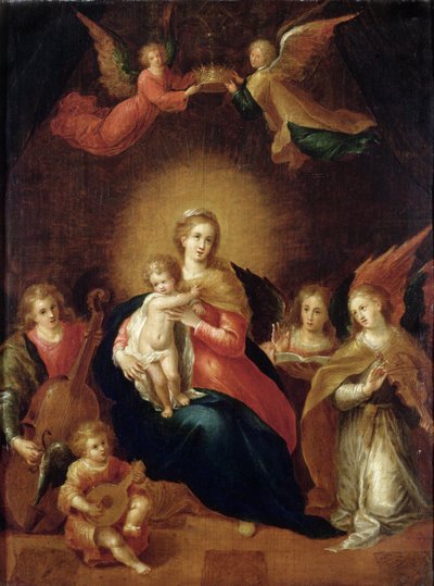 A Szűz és a Gyermek zenélő angyalokkal alkotó: Frans II Francken the Younger