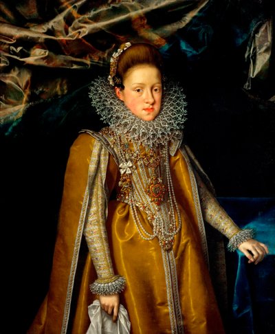 ""Ausztriai Mária Magdolna (1589-1631) Toszkána nagyhercegnőjének portréja" (Maria Maddalena osztrák főhercegnő (1587-1631), Toszkána nagyhercegnőjének portréja) Ifjabb Franz Pourbus (1569-1622) festménye, kb 1604 - Olaj, vászon Mérete 116x108 alkotó: Frans II Pourbus