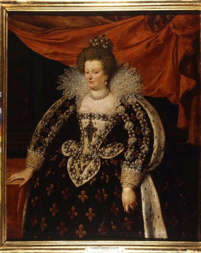 Medici Mária (1573 - 1642), IV. Henrik felesége és XIII. Lajos anyja portréja. Frans Pourbus Le Jeune (Francois (Franz) Porbus) festménye alkotó: Frans II Pourbus