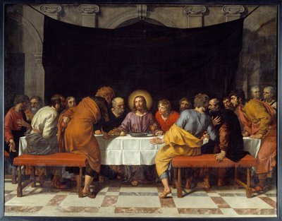A Cene Krisztus körülveszi az apostolokat. Frans Pourbus Le Jeune (Francois (Franz) Porbus) festménye alkotó: Frans II Pourbus