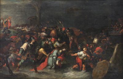 Krisztust a Cedron patakon keresztül hurcolták letartóztatása után alkotó: Frans II the Younger Francken