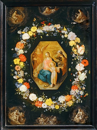 A Szent Család virágfüzérrel körülvéve ... alkotó: Frans II the Younger Francken