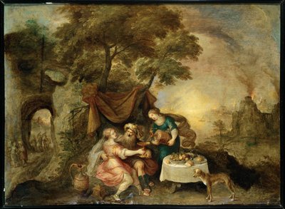 Lot és lányai (festmény vászonra) alkotó: Frans II the Younger Francken