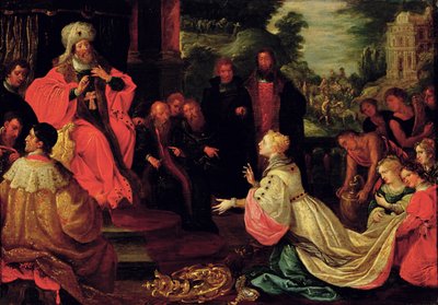 Salamon és Sába királynője alkotó: Frans II the Younger Francken