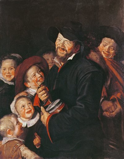 Férfi mulatságos gyerekeket egy dörömböl alkotó: Frans School of Hals