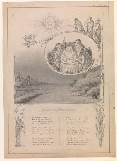 Karácsonyi rajz "Otthon" alkotó: Frans Schwartz