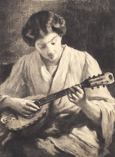 Mandolin játszó hölgy alkotó: Frans Schwartz