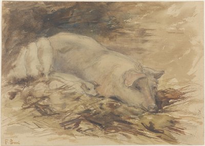 Kocás malacokkal alkotó: Frans Alexander Evert Lodewijk Smissaert
