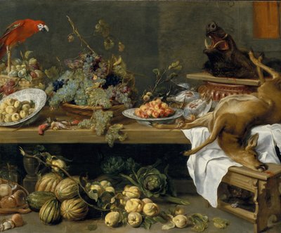Csendélet gyümölccsel, zöldséggel és döglött vadakkal, 1635 alkotó: Frans Snyders or Snijders