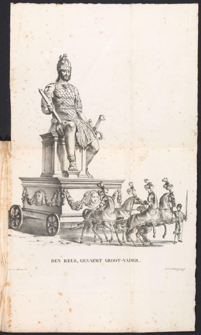 Óriás nagypapa a Szent Rumbold körmenetben, 1825 Den Reuse, nagyapának hívják (cím a tárgyon) alkotó: Frans Vervloet