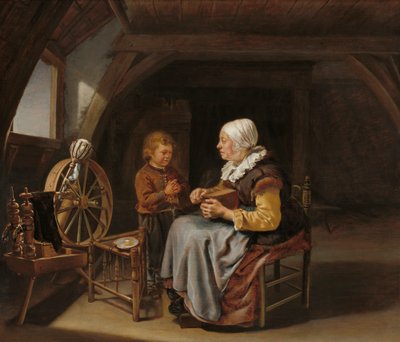 Saying Grace, 1650-55 körül alkotó: Frans van Mieris