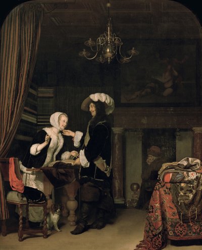 Cavalier a boltban, 1660 alkotó: Frans van Mieris the Elder