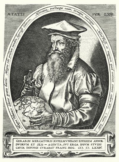 Gerardus Mercator flamand térképész, geográfus és kozmográfus (metszet) alkotó: Franz (after) Hogenberg