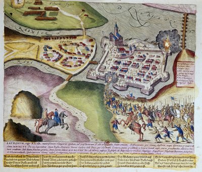 Raab elfoglalása Adolf Schwarzenberg által 1598. március 28-án. 1653 Franz Hogenberg (1535-1590) metszete, Cabinet des Estampes, B.N, Párizs. alkotó: Franz (after) Hogenberg