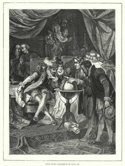 Kolumbusz Kristóf a spanyolországi Santa Fe-i táborban alkotó: Franz (after) Kollarz