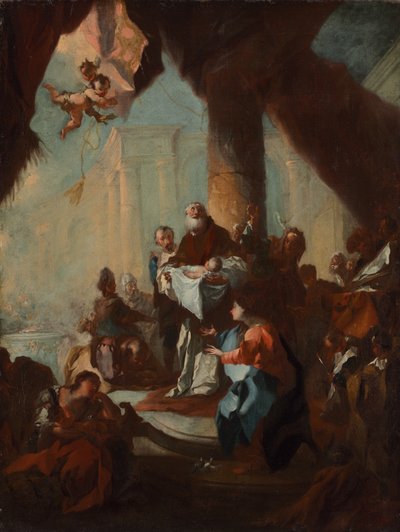 Tanulmány a „Krisztus bemutatása a templomban” című műhöz (a bécsi Szent Ulrich-templom számára) alkotó: Franz Anton Maulbertsch