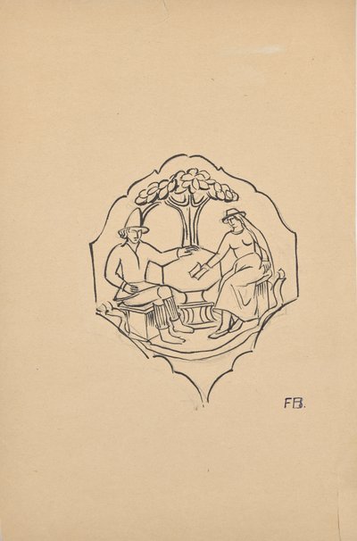 Parasztházaspár (bútor kitöltése?) alkotó: Franz Barwig d. Ä.