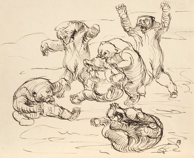 Verekedő medvék alkotó: Franz Barwig d. Ä.